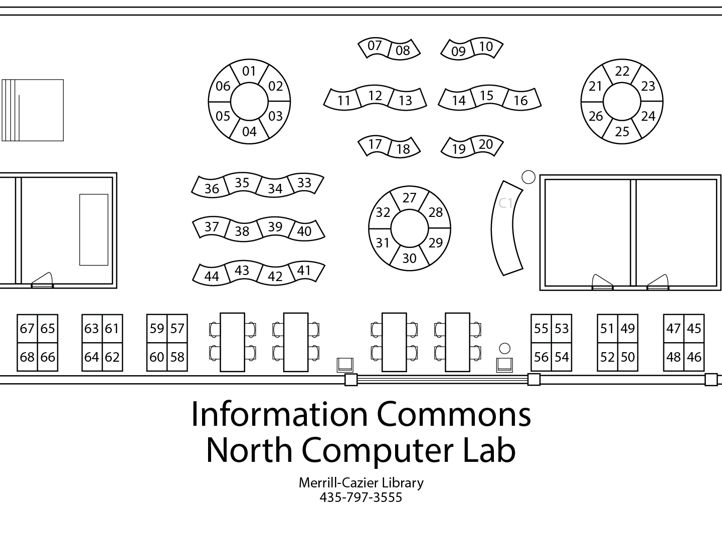 Information Commons north lab map