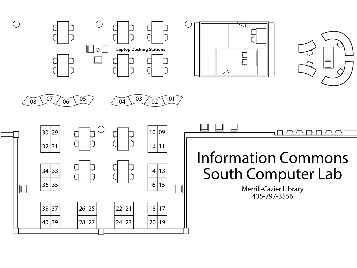 Information Commons south lab map