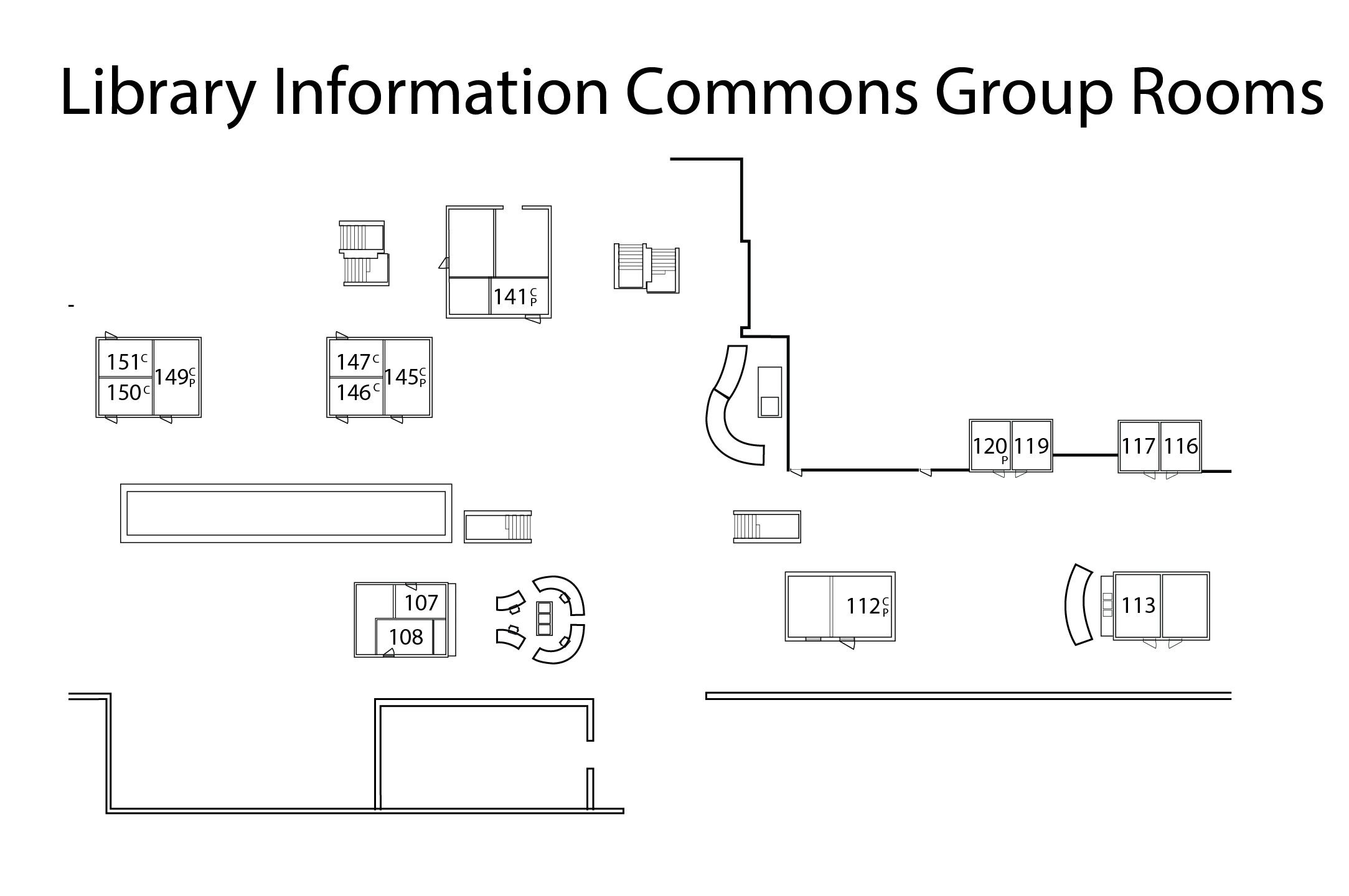 Information Commons group room map