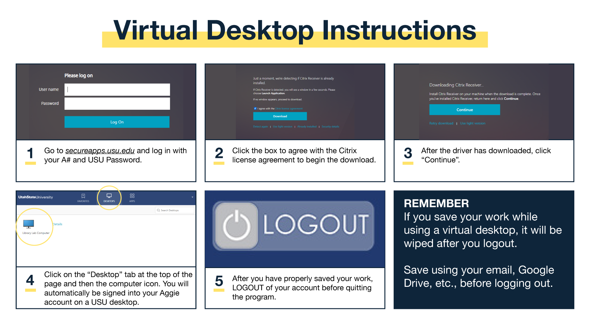 virtual remote desktop login guidelines