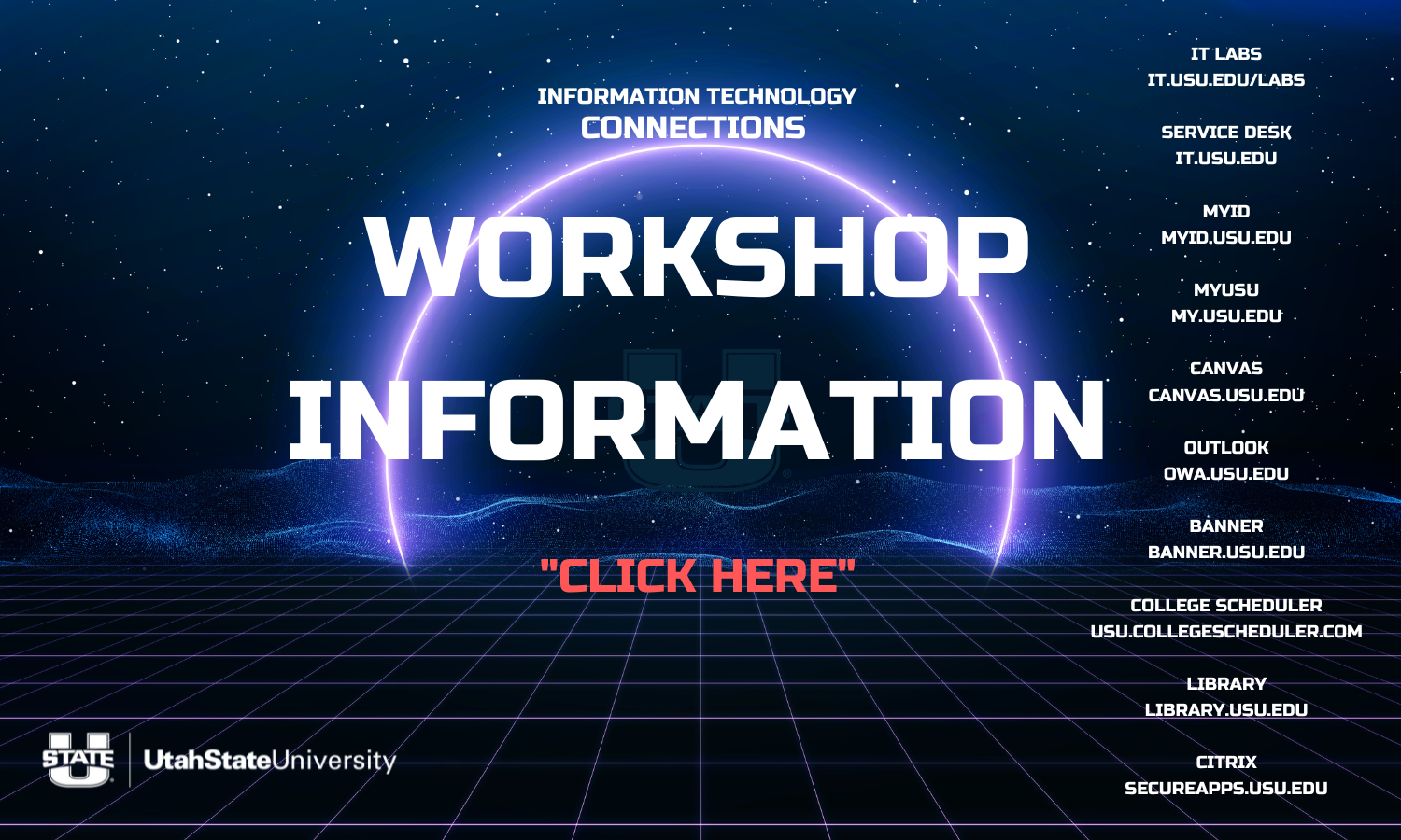 Text Reads: Workshop information