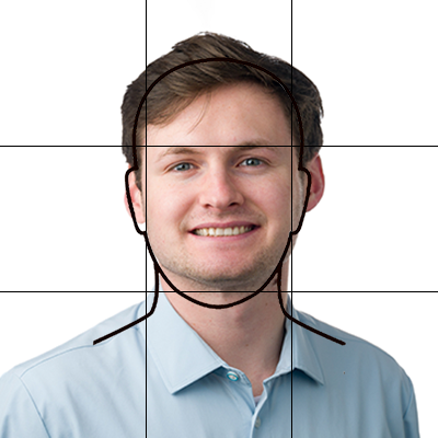 headshot 3x3 grid with guide lines