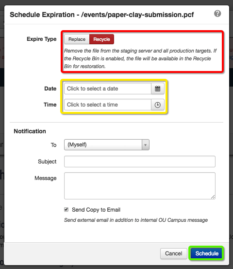 Recycle your page option for expiration