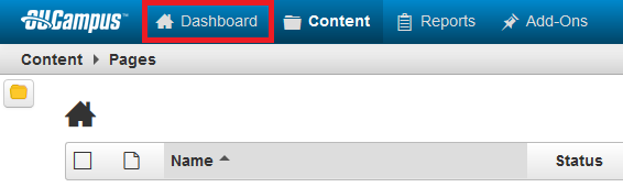 Highlighted Dashboard option in the blue navigation.