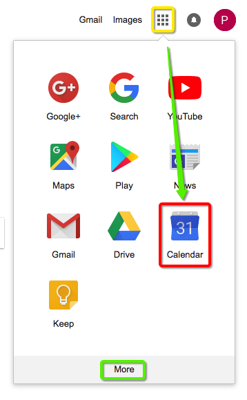 Select Google Calendar in the drop down