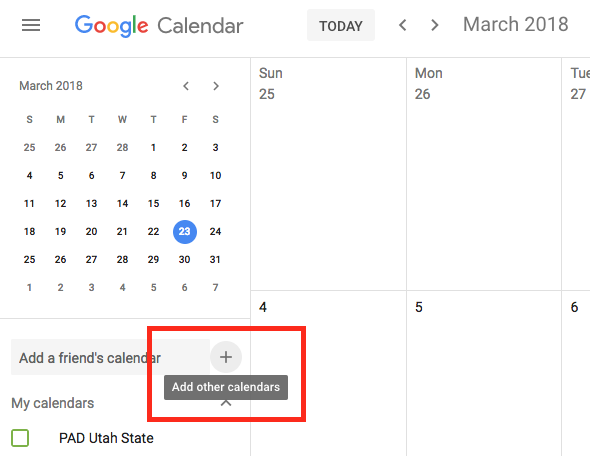 click the plus icon to add another calendar