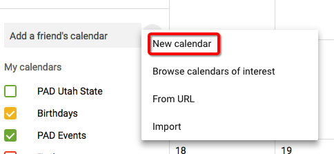 select new calender