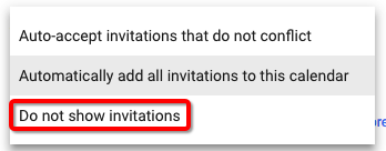 do not show invitations