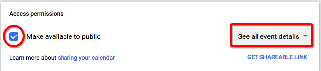 check box make available to public and see all vent details