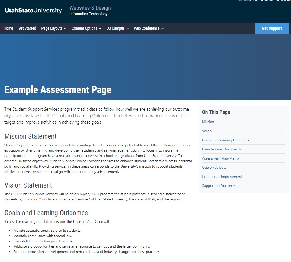 assessment page